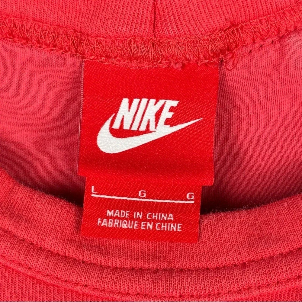 Nike Womens Sweatshirt L Cotton Coral Red Ribbed Sleeve Techwear Gorpcore